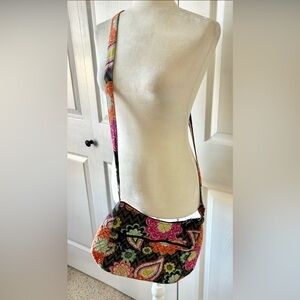 Vera Bradley purse Frannie Ziggy Zinnia crossbody hipster bag vintage retired